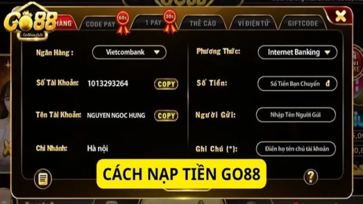 Nhung chuong trinh uu dai khi nap tien vao Go88