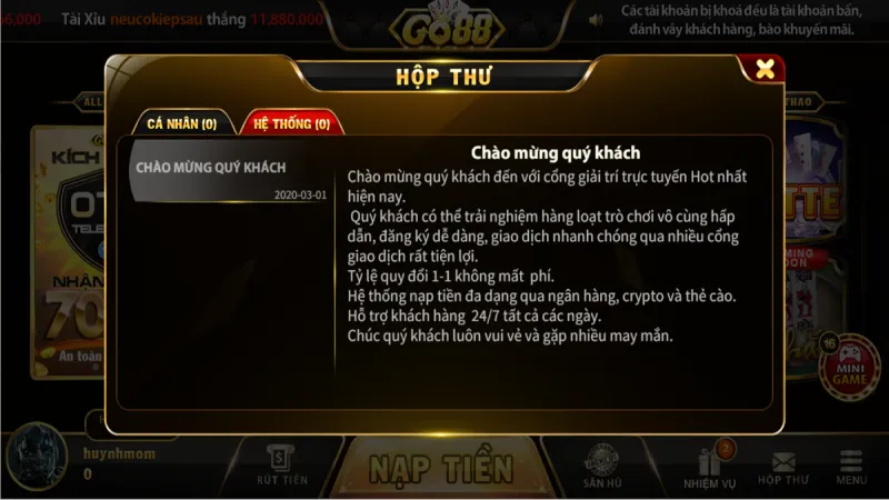 Nhung luu y khi thuc hien tai app Go88